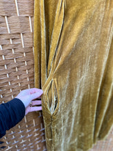Load image into Gallery viewer, Goldenrod - Silk Velvet Long Sleeve Dress - size S
