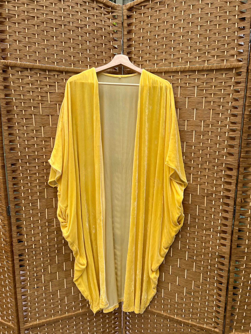 Canary - Silk Velvet Cocoon Jacket- size L