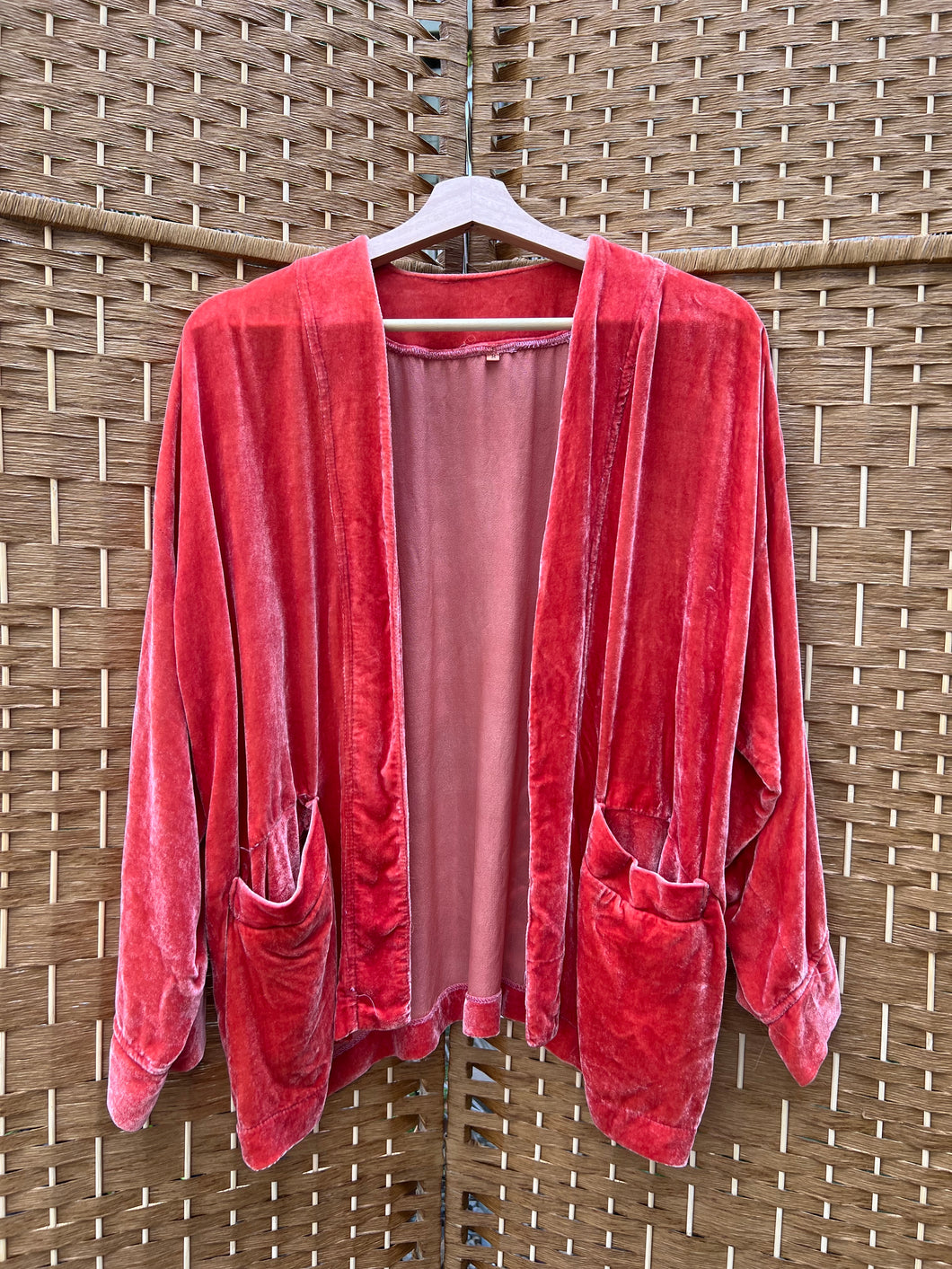 Coral - Silk Cardigan Jacket- size S
